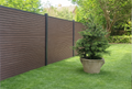 Fine Line Slatted Fence Panel Set - 1.8 m Height (Walnut Brown)