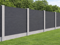 Fine Line Slatted Fence Panel Set into existing concrete posts  - 1.8 Height (Anthracite Grey)